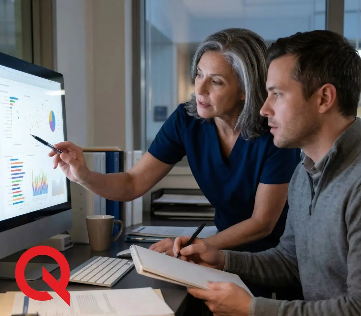 Practice owner reviewing prior authorization reporting
